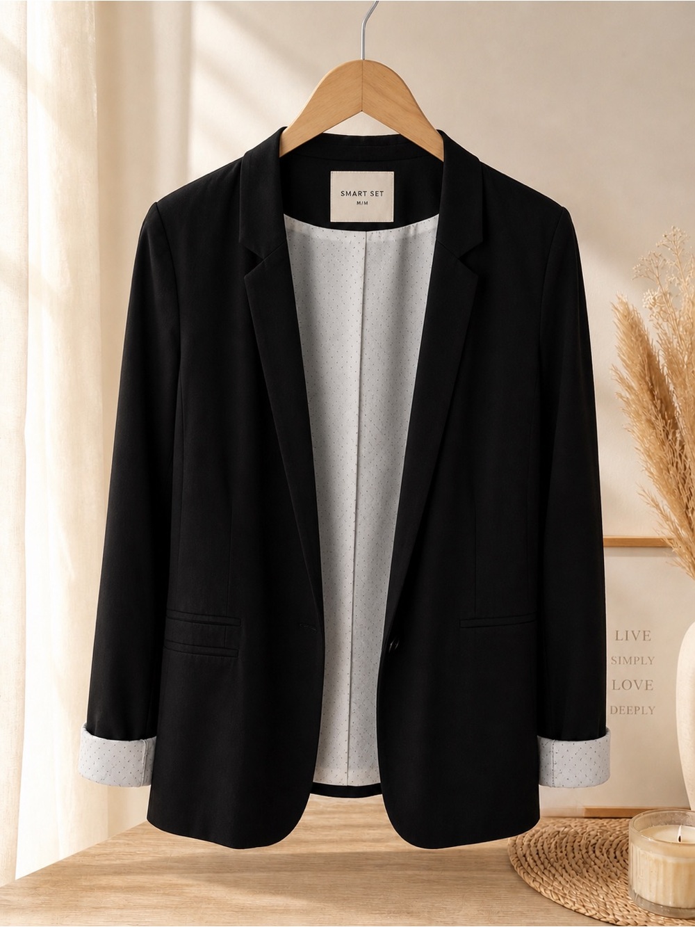 Smart Set Black Open-Front Women's Blazer